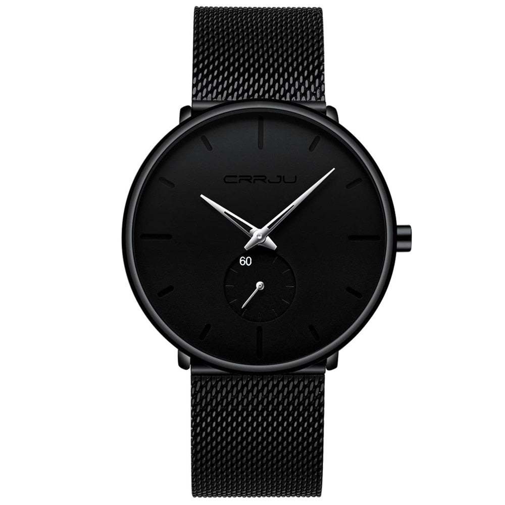 Men's Classic Style Black Steel Watch