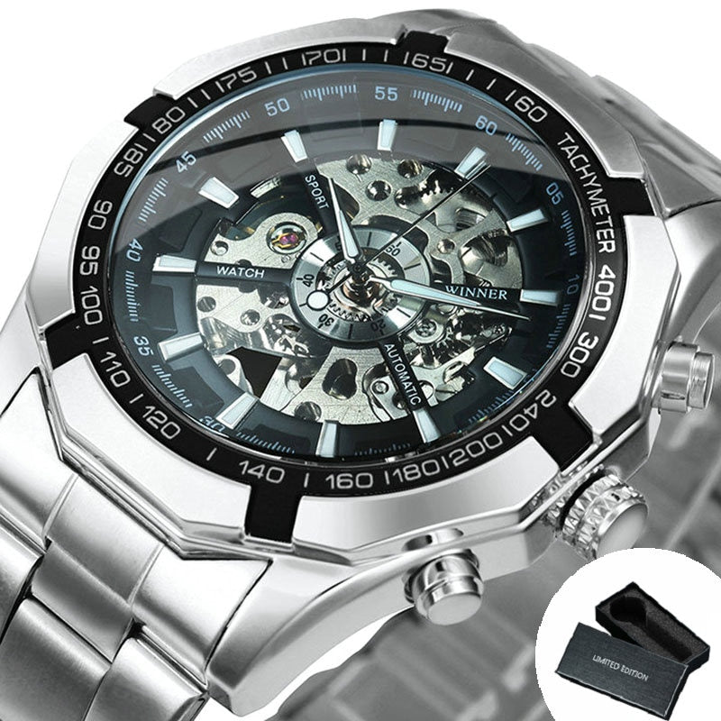 Cool Men's Skeleton Automatic Mechanical Watch