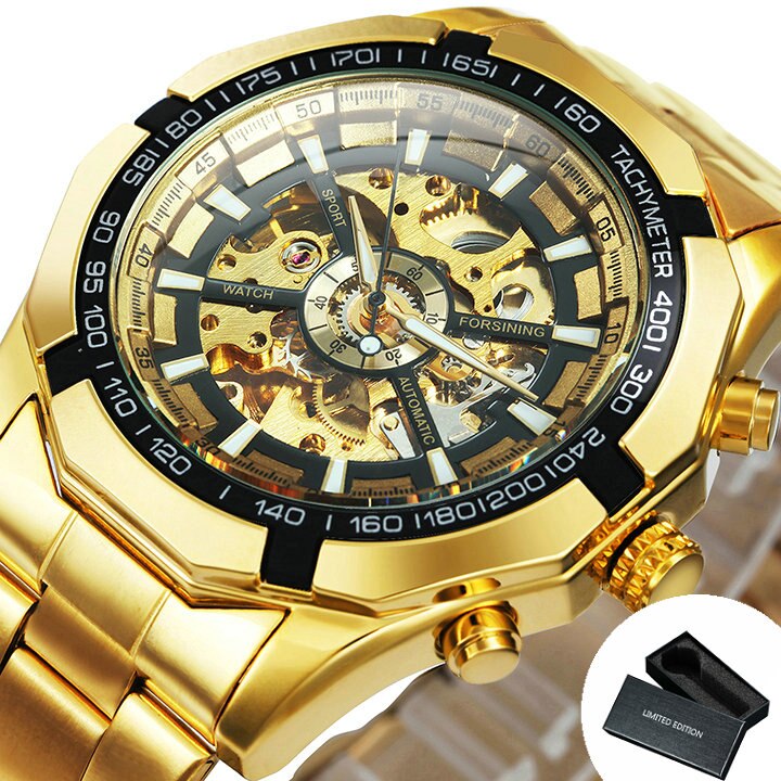 Cool Men's Skeleton Automatic Mechanical Watch