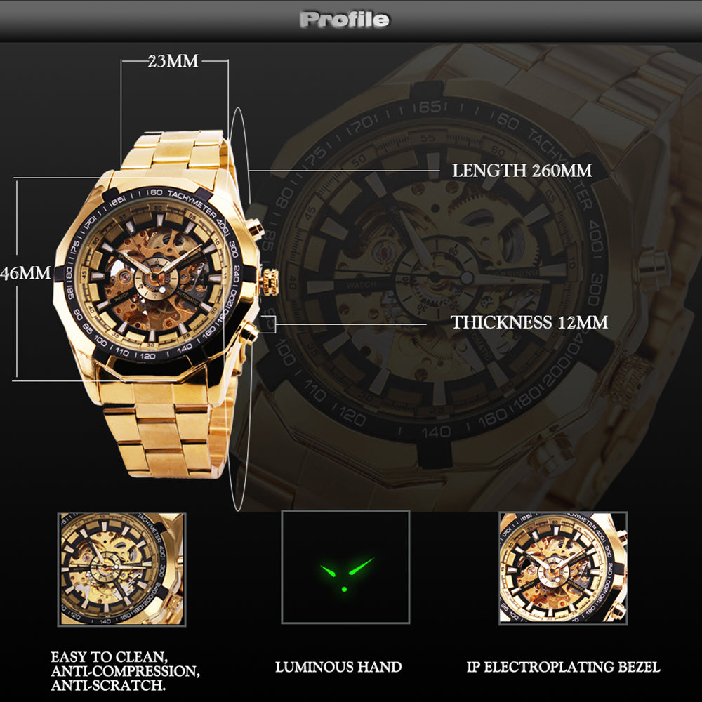 Cool Men's Skeleton Automatic Mechanical Watch