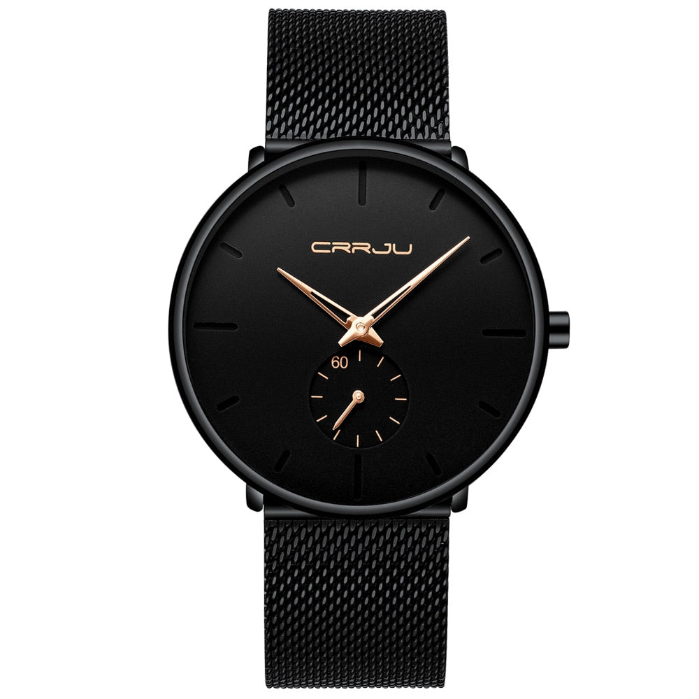 Men's Classic Style Black Steel Watch