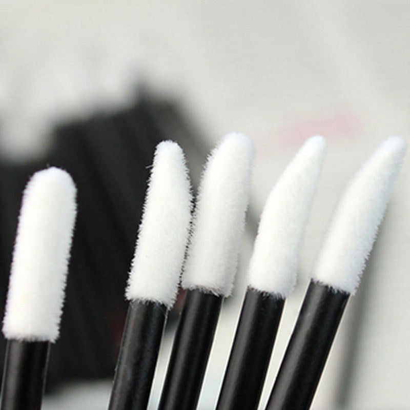 Black and White Disposable Lipgloss Brush 50 Pcs Set