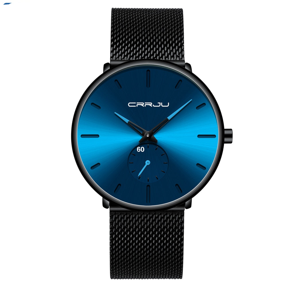 Men's Classic Style Black Steel Watch
