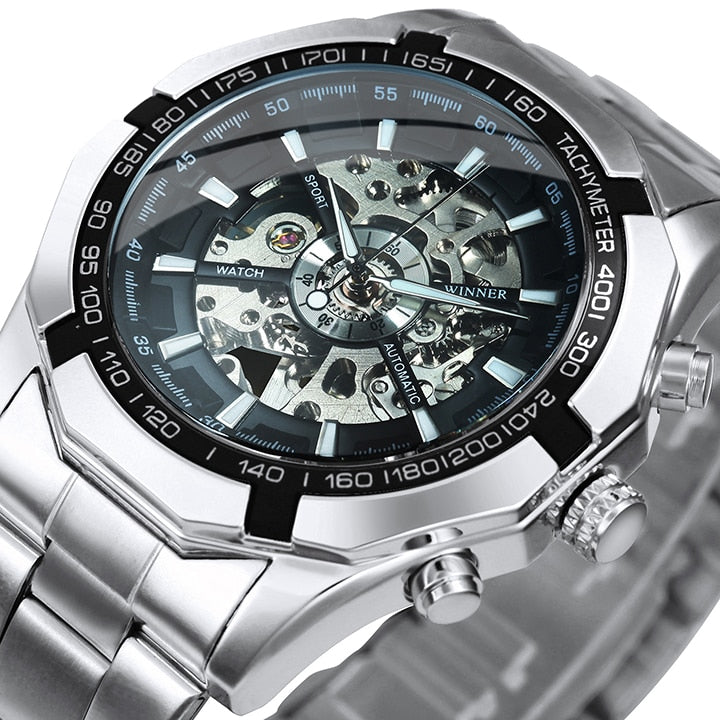 Cool Men's Skeleton Automatic Mechanical Watch