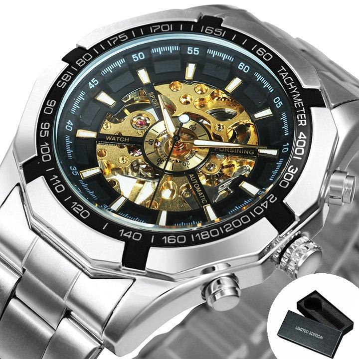 Cool Men's Skeleton Automatic Mechanical Watch