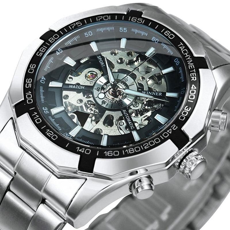 Cool Men's Skeleton Automatic Mechanical Watch