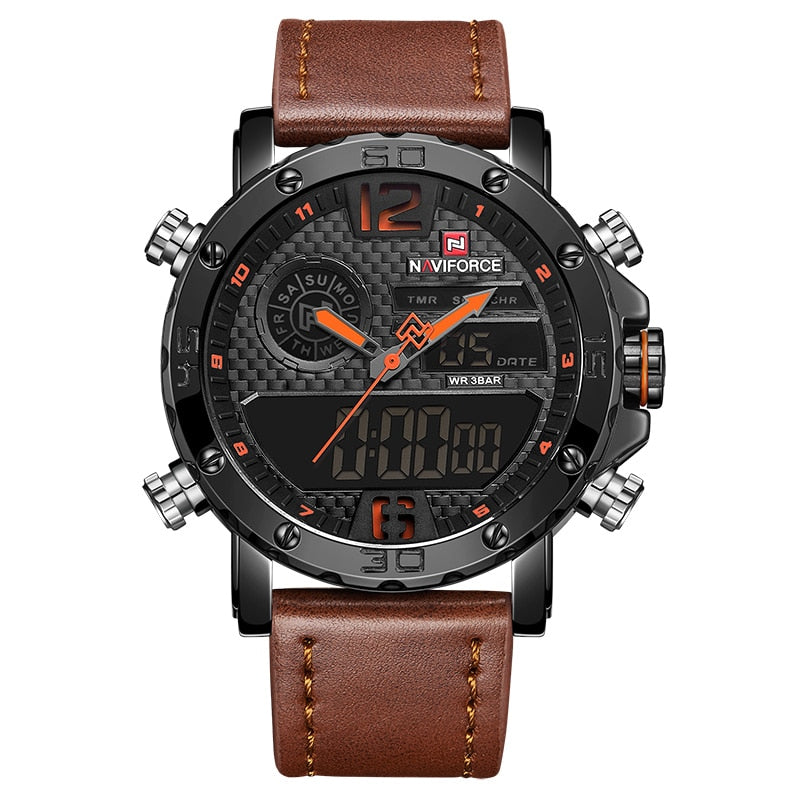 Casual Wristwatches for Men with Leather Strap