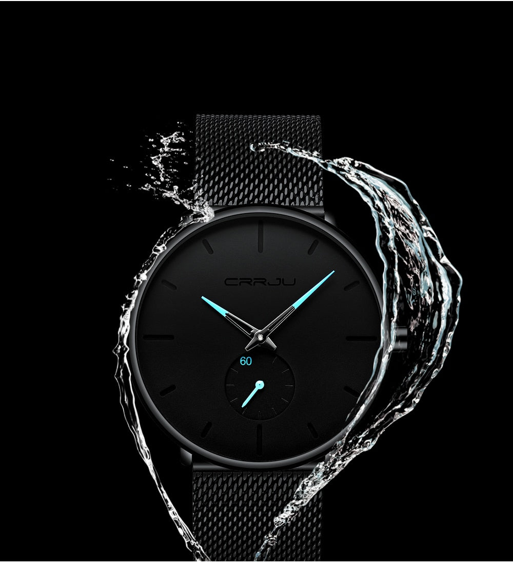 Men's Classic Style Black Steel Watch