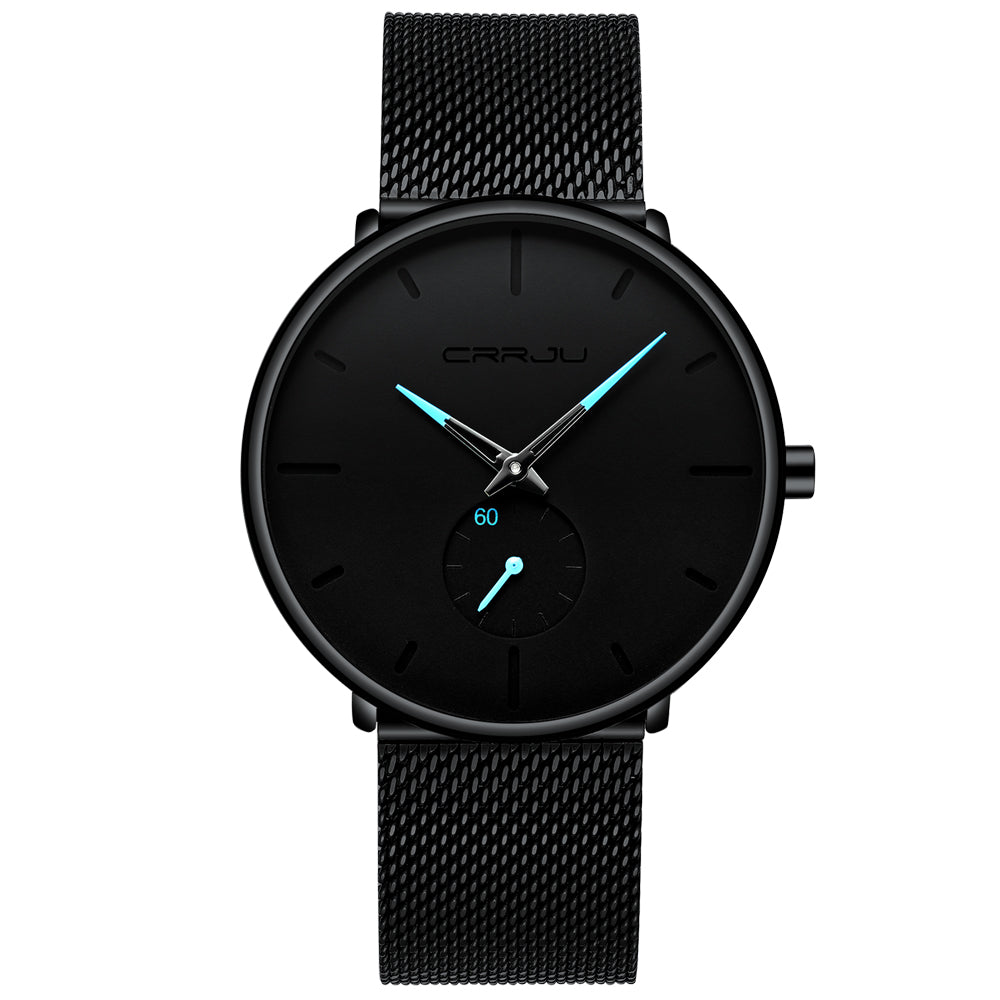 Men's Classic Style Black Steel Watch
