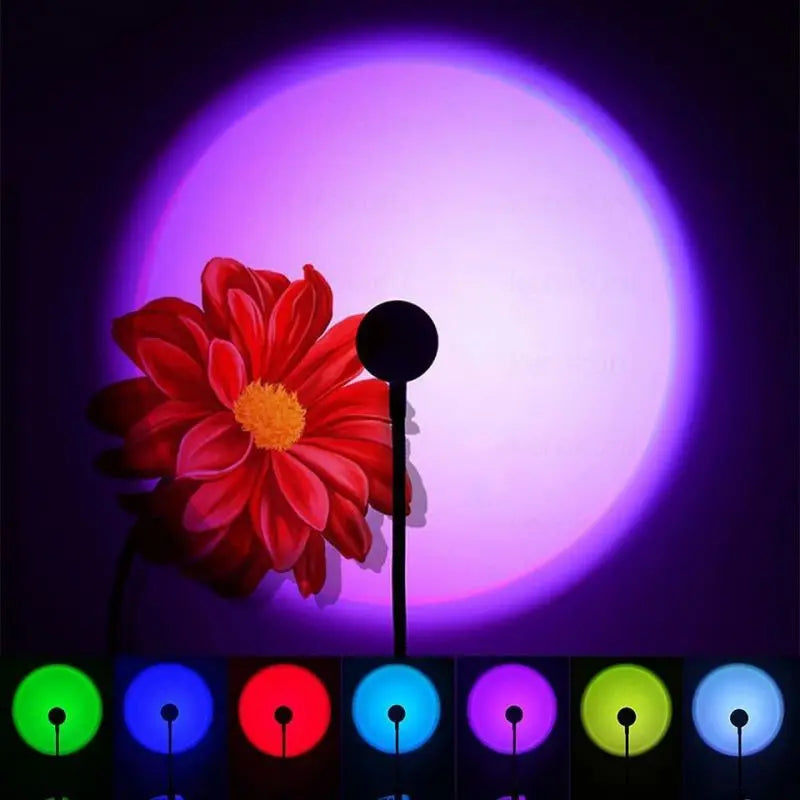 USB Sunset LED Rainbow Neon Night Light Projector
