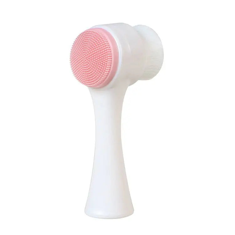 Manual Massage Facial Brush Soft Bristles Exfoliator Double Sided Face Wash Brush