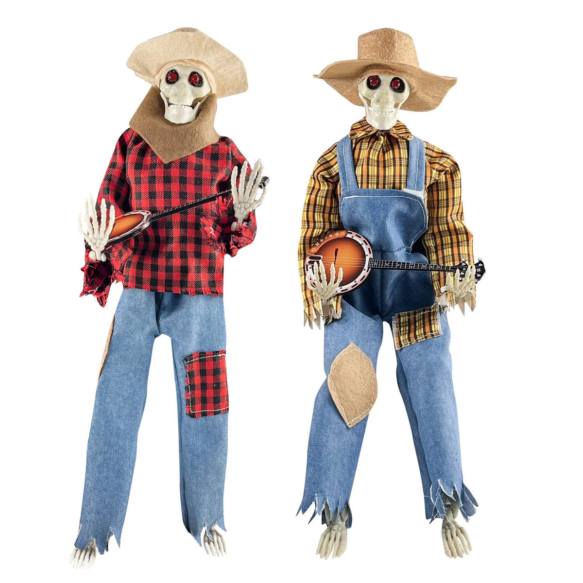 Halloween Fun Skull Playing Guitar Luminous Ornament Room Decor