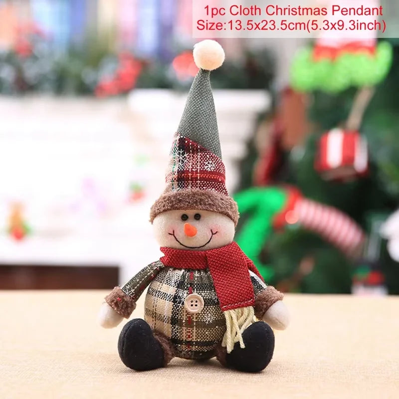 Snowman Doll Merry Chirstmas Decor for Home Table 2023 Elk Doll Christmas Ornaments Santa Claus