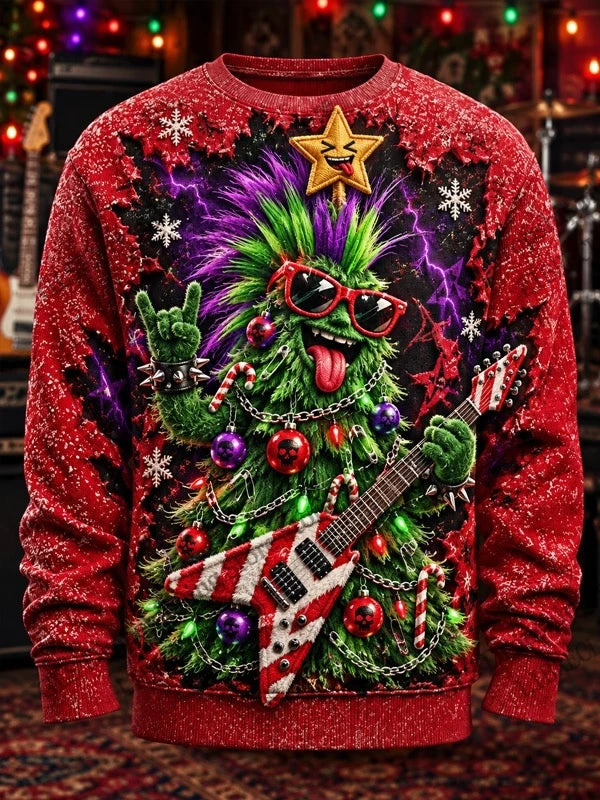 Cartoon Christmas Reindeer Gift 3d Print Crewneck T-shirt Men Women Fashion Funny Long Sleeve Top