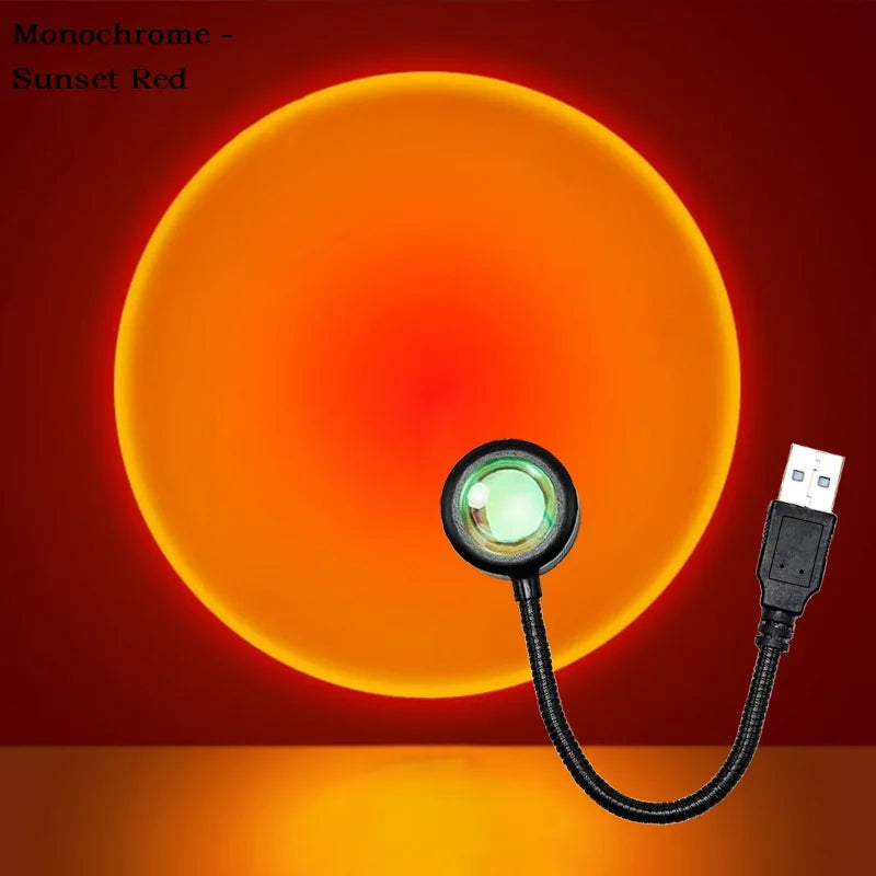 USB Sunset LED Rainbow Neon Night Light Projector