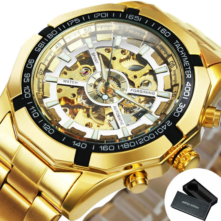 Cool Men's Skeleton Automatic Mechanical Watch
