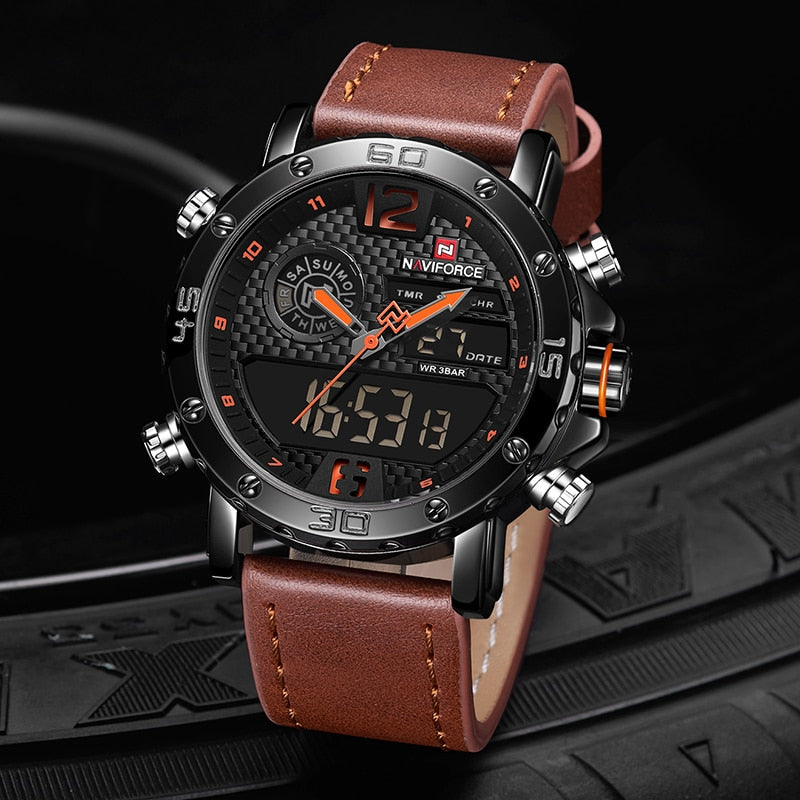 Casual Wristwatches for Men with Leather Strap
