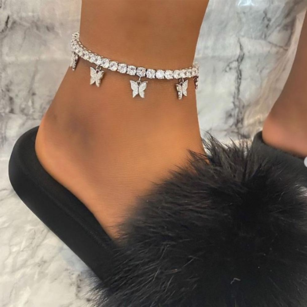 Butterfly Rhinestone Women's Ankle Bracelet