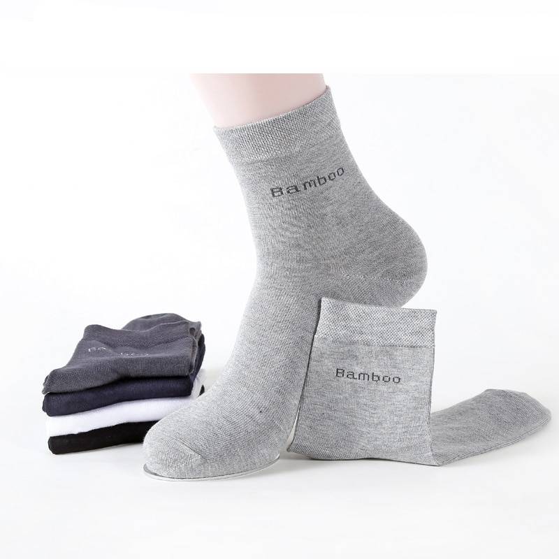 Men's Bamboo Fiber Basic Socks 10 Pairs Set