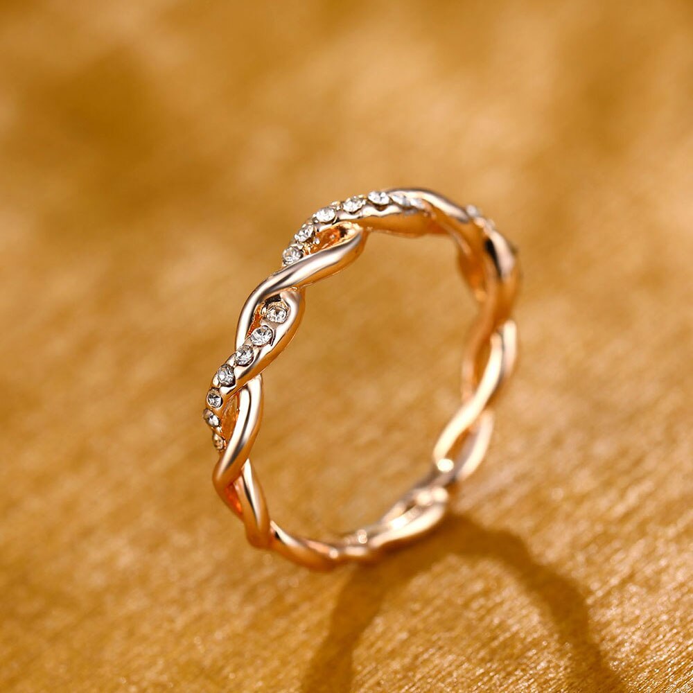 Women's Crystal Braid Ring
