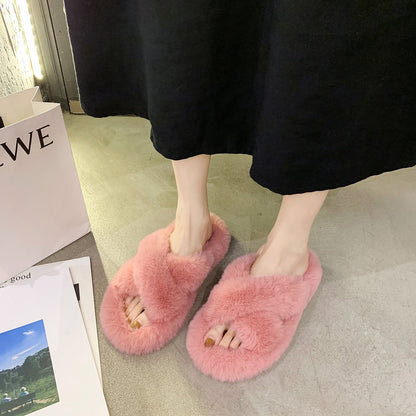 Women's Winter Fur Slippers for Home
