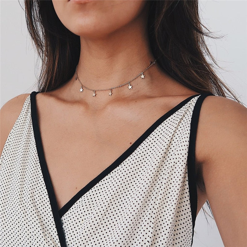 Women's Stars Choker Necklace