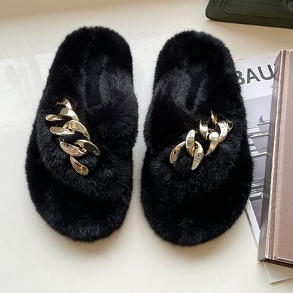 Women's Winter Fur Slippers for Home