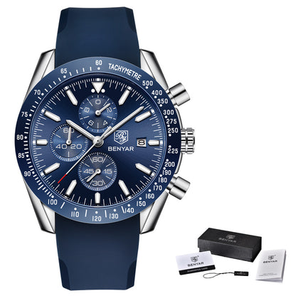 Luxury Luminous Waterproof Casual Reloj Chronograph Auto Date Accurate Men's Watch