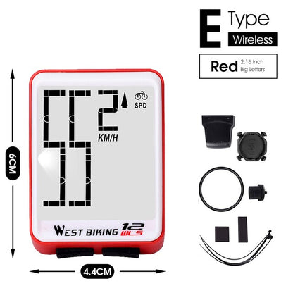 Rainproof 2.8" Screen Wireless or Wired Bicycle Computer