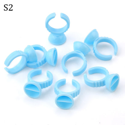Disposable Eyelash Extension Glue Rings 50 / 100 Pcs Set