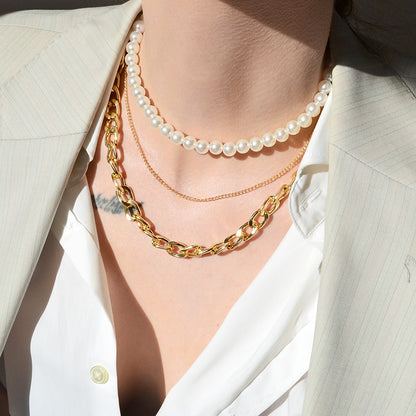 Vintage Multi-Layer Pearl Necklace for Women
