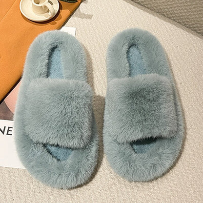 Women's Winter Fur Slippers for Home