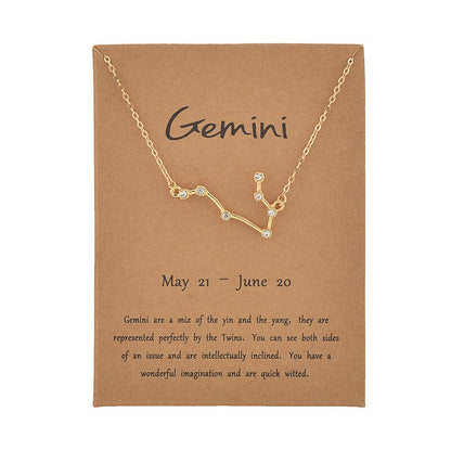 Women's Elegant Zodiac Sign Pendant Necklace