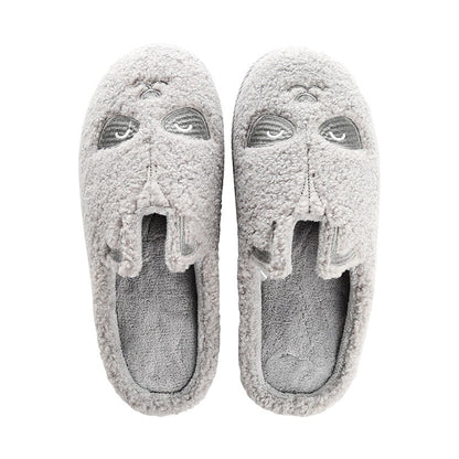 Winter Bear Patterned Warm Slippers for Women