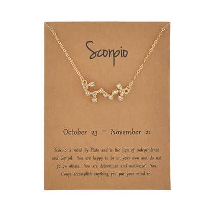 Women's Elegant Zodiac Sign Pendant Necklace