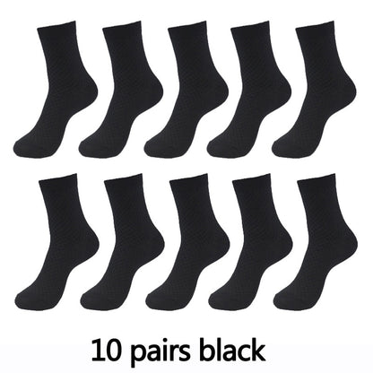 Men's Textured Style Socks 10 Pairs Set