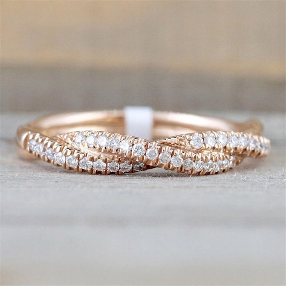 Women's Crystal Braid Ring