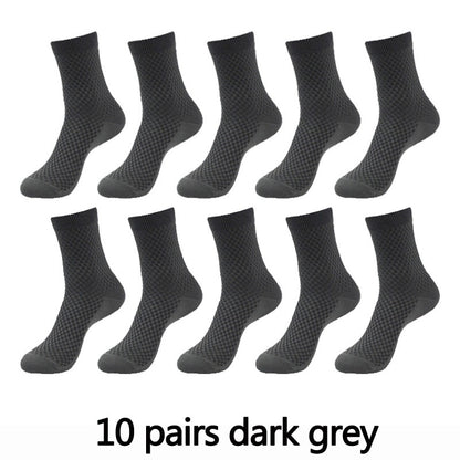 Men's Textured Style Socks 10 Pairs Set