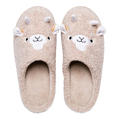 Winter Bear Patterned Warm Slippers for Women