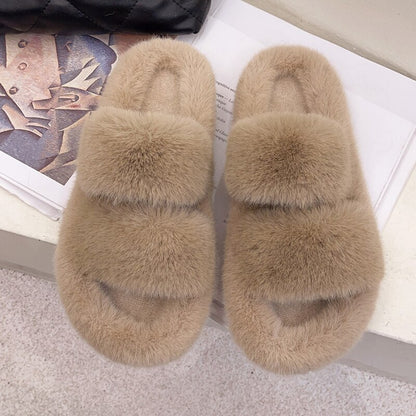 Women's Winter Fur Slippers for Home