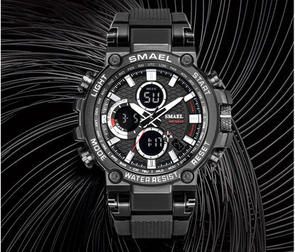 Watch Tactical Digital Large dial Multi functional Alloy Dual Display Waterproof Watch
