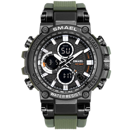 Watch Tactical Digital Large dial Multi functional Alloy Dual Display Waterproof Watch