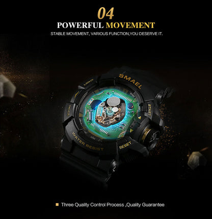 SMAEL Watch 8043 in Dual Display Watches Men Waterproof Led Sports Digital Analog Watch