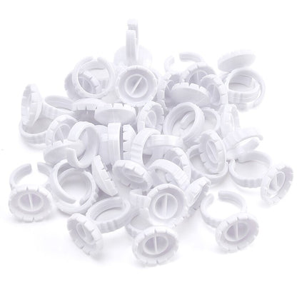Disposable Eyelash Extension Glue Rings 50 / 100 Pcs Set