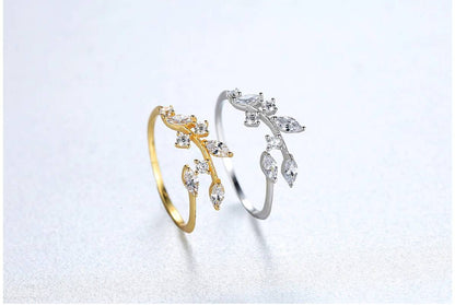 Women's 925 Sterling Silver Olive Leaf Ring