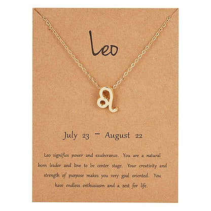 Women's Elegant Zodiac Sign Pendant Necklace