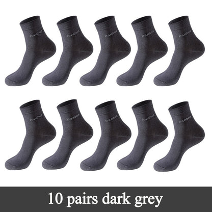 Men's Bamboo Fiber Basic Socks 10 Pairs Set