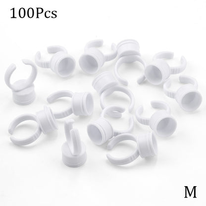 Disposable Eyelash Extension Glue Rings 50 / 100 Pcs Set