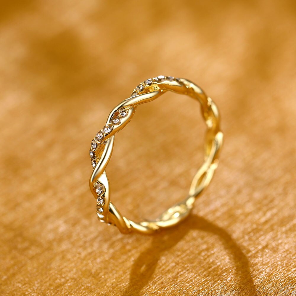 Women's Crystal Braid Ring