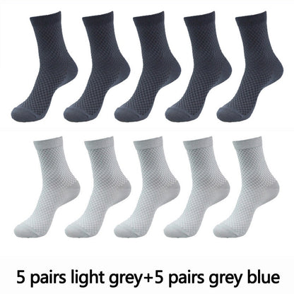 Men's Textured Style Socks 10 Pairs Set